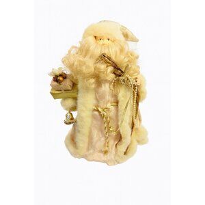 Tree Topper Christmas Santa Porcelain Face Figurine Statue Vintage | Lace Gold